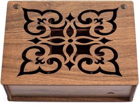 img 1 attached to 🍵 RoyalHouse Premium Wood Tea Box: Organize and Store Tea with 9 Compartments (Walnut)