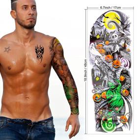 img 1 attached to Get Inked with 18 Sheets of Konsait Full Arm Temporary Tattoos – Waterproof Body Stickers for Men and Women