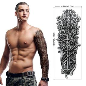 img 2 attached to Get Inked with 18 Sheets of Konsait Full Arm Temporary Tattoos – Waterproof Body Stickers for Men and Women