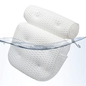 img 4 attached to 🛀 Vessgra Bath Pillow: Quick-drying 4D Air Mesh for Ultimate Tub Comfort and Support with Non-Slip Suction Cups - Fits All Bathtub and Hot Tub Sizes