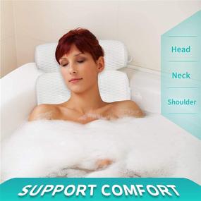 img 1 attached to 🛀 Vessgra Bath Pillow: Quick-drying 4D Air Mesh for Ultimate Tub Comfort and Support with Non-Slip Suction Cups - Fits All Bathtub and Hot Tub Sizes