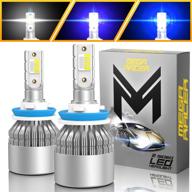 🔦 mega racer h11/h8/h9/h16 led headlight bulbs, 3 colors changing lights (6000k diamond white, 8000k ice blue, 10000k dark blue) for high beam, low beam, fog light – 50w 8000 lumen cob ip68, pack of 2 – improved seo logo