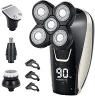 ‍♂️ bald head shaver for men - 5d floating electric shaver with hair clippers, nose hair trimmer, facial cleansing & exfoliating brush - ideal head shavers for bald men logo