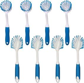 img 4 attached to Efficient Cleaning with PHYEX Kitchen Scrub Brush Set of 8 - Ideal for Dishes, Pots, Pans, Sinks, and Bathrooms