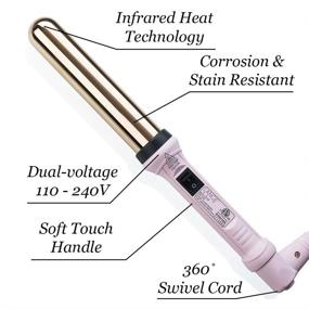 img 3 attached to 🌪️ L'ange Hair Ondulé Curling Wand - Blush 32mm: Achieve Salon-Quality, Long-Lasting, Frizz-Free Curls with Tourmaline-Infused, Titanium, and Ceramic Curling Wand