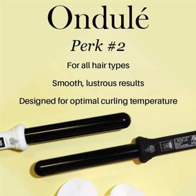 img 1 attached to 🌪️ L'ange Hair Ondulé Curling Wand - Blush 32mm: Achieve Salon-Quality, Long-Lasting, Frizz-Free Curls with Tourmaline-Infused, Titanium, and Ceramic Curling Wand