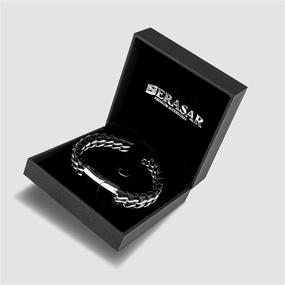 img 3 attached to SERASAR Premium Genuine Leather Bracelet for Men - Black with Magnetic Stainless Steel Clasp in Black, Silver and Gold - Includes Exclusive Jewelry Box - Great Gift Idea