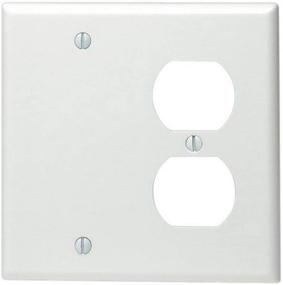 img 1 attached to 🔳 Leviton 88008 2-Gang 1-Duplex 1-Blank Combination Wallplate, Standard Size, Thermoset, Box Mount, White
