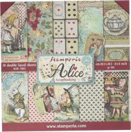 📑 stamperia international kft small paper pad - alice, double sided - 10 sheets, multicoloured - 20.3 x 20.3cm (8" x 8") logo