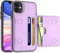 📱 lakibeibi purple iphone 11 wallet case with card holders - slim leather flip folio protective case for apple iphone 11 6.1 inch (2019) logo