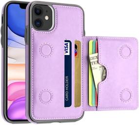 img 4 attached to 📱 LakiBeibi Purple iPhone 11 Wallet Case with Card Holders - Slim Leather Flip Folio Protective Case for Apple iPhone 11 6.1 Inch (2019)