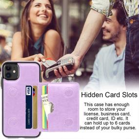 img 2 attached to 📱 LakiBeibi Purple iPhone 11 Wallet Case with Card Holders - Slim Leather Flip Folio Protective Case for Apple iPhone 11 6.1 Inch (2019)