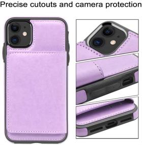 img 1 attached to 📱 LakiBeibi Purple iPhone 11 Wallet Case with Card Holders - Slim Leather Flip Folio Protective Case for Apple iPhone 11 6.1 Inch (2019)