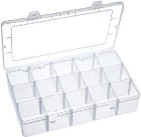 img 4 attached to Outus Clear Washi Tape and Sticker Storage Box Organizer with 15 Compartments for Crafts and Beads