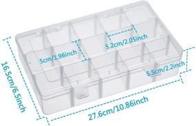 img 2 attached to Outus Clear Washi Tape and Sticker Storage Box Organizer with 15 Compartments for Crafts and Beads