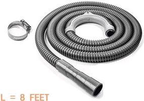 img 2 attached to 🚰 8ft Industrial Grade Polypropylene Corrugated and Flexible Washer Extension Drain Hose with Clamp - Universal Washing Machine Hose (10-Year Warranty)