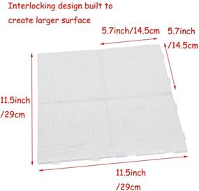 img 1 attached to 🧩 H&W 4PCS 5mm Fuse Beads Boards - Large Clear Pegboards Kits for Creative DIY with Bonus 4 Ironing Papers (WA3-Z1)