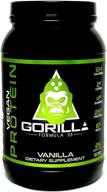 🦍 gorilla formula 23 vanilla flavored vegan protein powder - 2.6lb pure plant-based shake for performance and post-workout logo