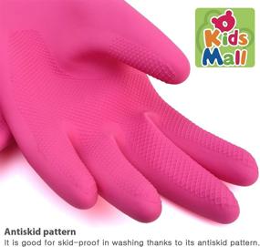 img 3 attached to 🧤 OkidsMall Kids Rubber Gloves: Versatile Household Cleaning and Gardening Gloves for Ages 6-9