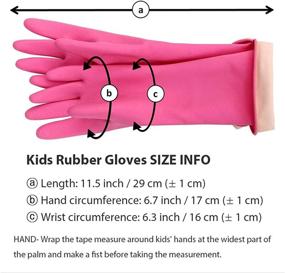 img 1 attached to 🧤 OkidsMall Kids Rubber Gloves: Versatile Household Cleaning and Gardening Gloves for Ages 6-9