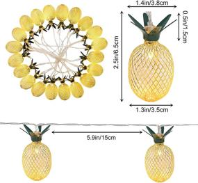 img 3 attached to 🍍 2 Sets of Whonline Pineapple LED String Lights - 16ft 20 Battery Operated Fairy String Lights, Perfect for Party, Bedroom, Home, Birthday, Outdoor Hawaiian Tropical Tiki Gifts Decorations - Warm White Illumination