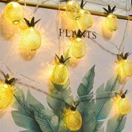 🍍 2 sets of whonline pineapple led string lights - 16ft 20 battery operated fairy string lights, perfect for party, bedroom, home, birthday, outdoor hawaiian tropical tiki gifts decorations - warm white illumination логотип