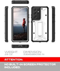 img 2 attached to ArmadilloTek Vanguard Case for Samsung Galaxy S21 Ultra - Military Grade Full-Body Rugged Protection with Built-in Kickstand [Screenless Version] - White+Black