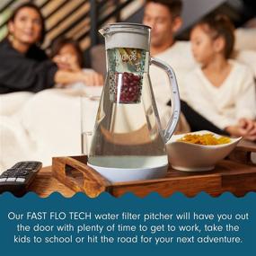 img 2 attached to 💧 Hydros 64oz Water Filter Pitcher: Fast Flo Tech for 60 Second Quick Fill-Up, 8 Cup Capacity, BPA Free and Grey