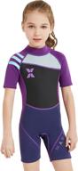 🔆 dive &amp; sail kids 2.5mm warm wetsuit one piece with uv protection - shorty suit logo