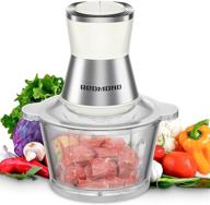 🥣 redmond 8-cup food processor with 2l glass bowl, stainless steel blades for meat, vegetable, onion and garlic, 2-speed blender grinder - electric food chopper with 350w power (cream) логотип