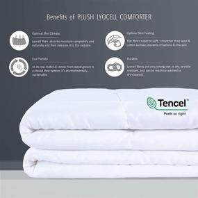 img 3 attached to Bien Living 400 TC 100% Tencel Lyocell White Comforter - All Season Luxury Duvet Insert - Plush & Silky Design - Hotel Quality - King Size