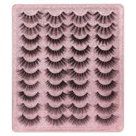 👀 alphonse 20 pairs false eyelashes: 3d faux mink, wispy & natural look lashes - 16-20mm long thick fluffy volume - pack of 5 styles mixed logo