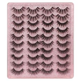 img 4 attached to 👀 ALPHONSE 20 Pairs False Eyelashes: 3D Faux Mink, Wispy & Natural Look Lashes - 16-20MM Long Thick Fluffy Volume - Pack of 5 Styles Mixed