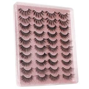 img 2 attached to 👀 ALPHONSE 20 Pairs False Eyelashes: 3D Faux Mink, Wispy & Natural Look Lashes - 16-20MM Long Thick Fluffy Volume - Pack of 5 Styles Mixed