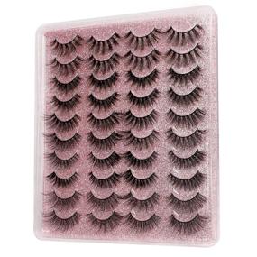 img 1 attached to 👀 ALPHONSE 20 Pairs False Eyelashes: 3D Faux Mink, Wispy & Natural Look Lashes - 16-20MM Long Thick Fluffy Volume - Pack of 5 Styles Mixed