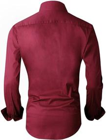 img 3 attached to Men's Regular Long Sleeve Casual Stretch Shirts - Clothing for Men