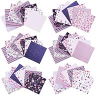 🌸 48-piece purple violet bloom pack: floral patterns scrapbook paper pad - high-quality one-side printed cardstock for diy scrapbooking & holiday photo albums logo