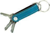 suede turquoise leather key chain logo