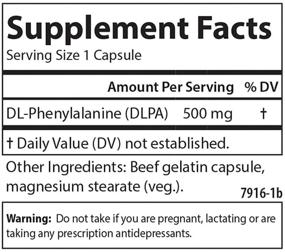img 1 attached to Карлсон ДЛПА ДЛ-фенилаланин: Поддержка здоровых нервной и эндокринной систем - 500 мг, 60 капсул