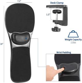 img 3 attached to 💻 Enhance Comfort and Productivity with VIVO's Adjustable Arm Rest Mouse Pad with Wrist Cushion - Black, MOUNT-MS02B