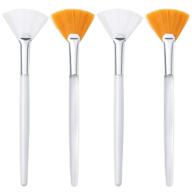 set of 4 facial brushes: fan mask applicators for gentle glycolic peel masks & makeup application logo