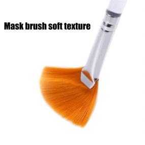 img 1 attached to Set of 4 Facial Brushes: Fan Mask Applicators for Gentle Glycolic Peel Masks & Makeup Application