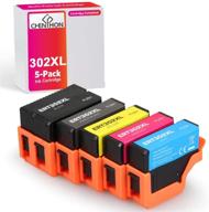 🖨️ chenphon remanufactured ink cartridges for epson 302 302xl t302xl t302 - compatible with expression premium xp-6000 xp-6100 inkjet printer - 5 pack (bk, photo bk, c, m, y) logo