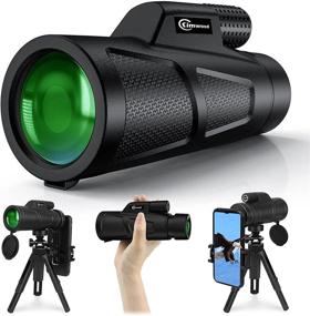 img 4 attached to Kimwood Monocular Telescope [2021 New Version] - 12X50 HD Monocular with Smartphone Adapter Tripod: Ideal for Bird Watching, Hunting, Hiking - Waterproof, Portable and BAK4 Prism