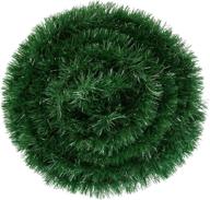 🌲 soft green pine garland: 50 foot christmas decorations for holiday wedding party – indoor/outdoor use логотип