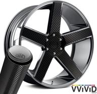 vvivid auto rim air-release adhesive vinyl wrap 24 inch x 30 inch 4 sheet pack (dry carbon black) logo