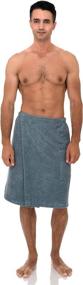 img 4 attached to 👨 TowelSelections Men's Adjustable Cotton Terry Spa Wrap: Perfect Bath, Shower, Gym Cover Up