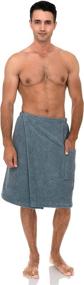 img 1 attached to 👨 TowelSelections Men's Adjustable Cotton Terry Spa Wrap: Perfect Bath, Shower, Gym Cover Up