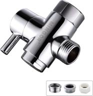 🚰 brass faucet diverter valve with aerator: 3 way faucet splitter for sink hose attachment - chrome finish логотип