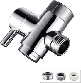 img 4 attached to 🚰 Brass Faucet Diverter Valve with Aerator: 3 Way Faucet Splitter for Sink Hose Attachment - Chrome Finish